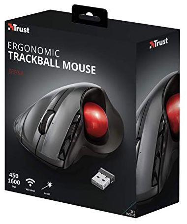 TRUST Mouse ottico Trust Sferia Trackball wireless nero e rosso